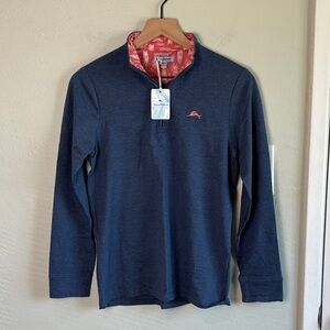 Bundle 2 for $30! Tommy Bahama Navy Quarter Zip Shirt 14 - 16